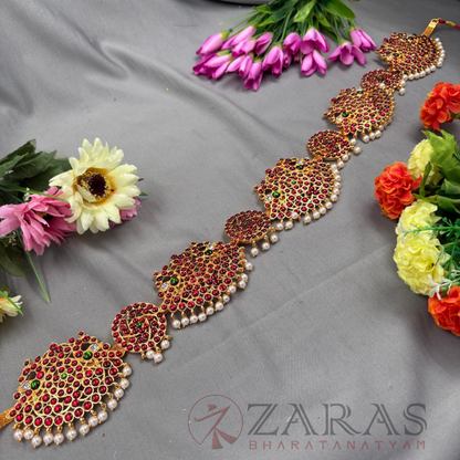 Bharatanatyam Dance Jewellery - Round Padak Hip Belt RG Kemp (Ottiyanam) image 1