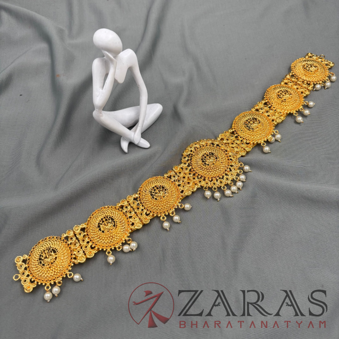 Bharatanatyam Dance Jewellery - C Lakshmi Hip Belt Gold (Ottiyanam) image 3