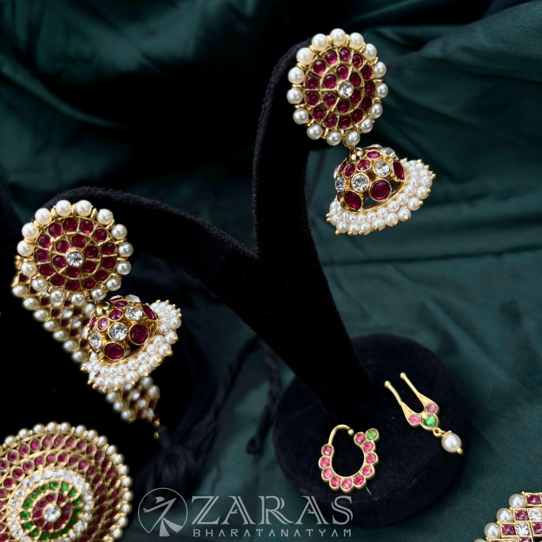 Bharatanatyam Dance Premium Jewellery Full Set - Round V RG Kemp CS image 3