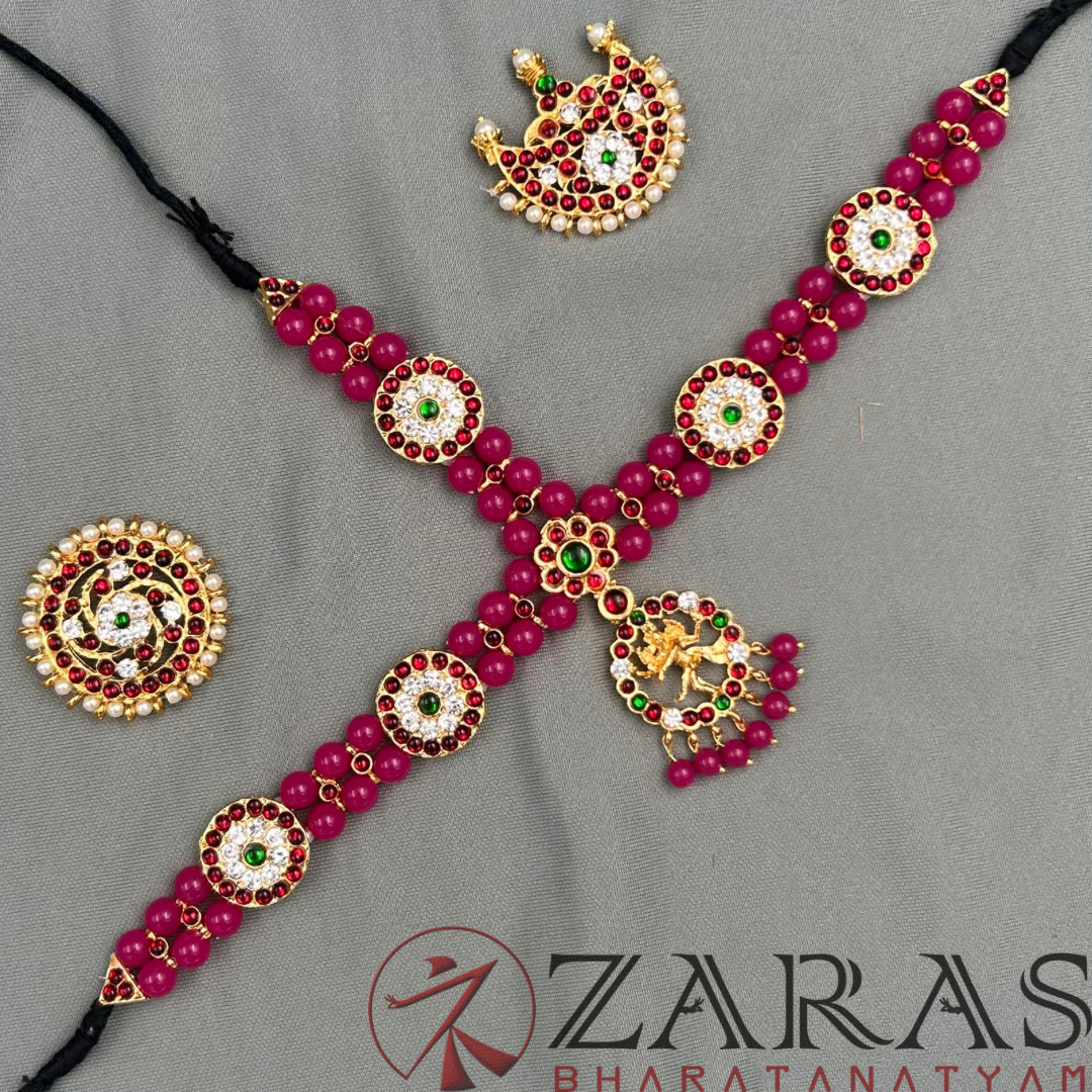 Bharatanatyam Dance Jewellery - Nataraj & Pink Pearls RG Kemp image 0
