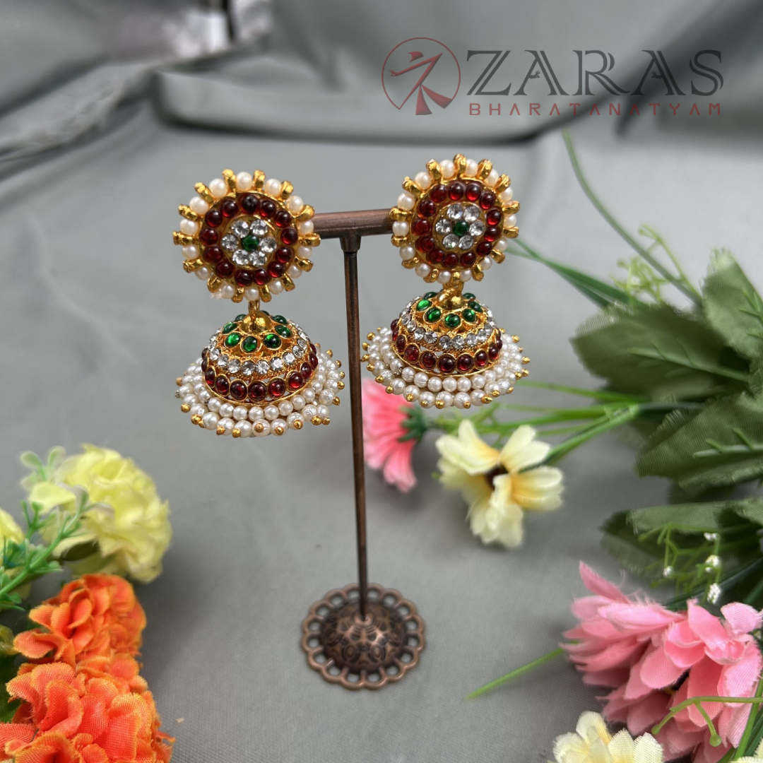 Bharatanatyam Dance Jewellery - Jimiki with Kammal 3L Kemp RG image 2