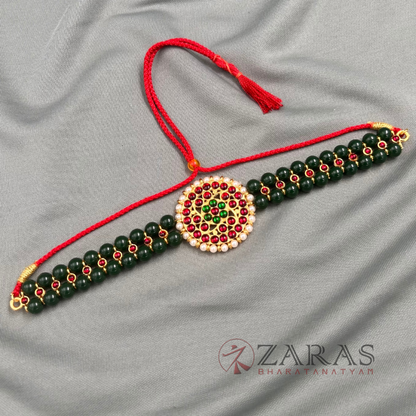 Bharatanatyam Dance Jewellery - 2L Green Beads Round Choker RG Kemp image 1