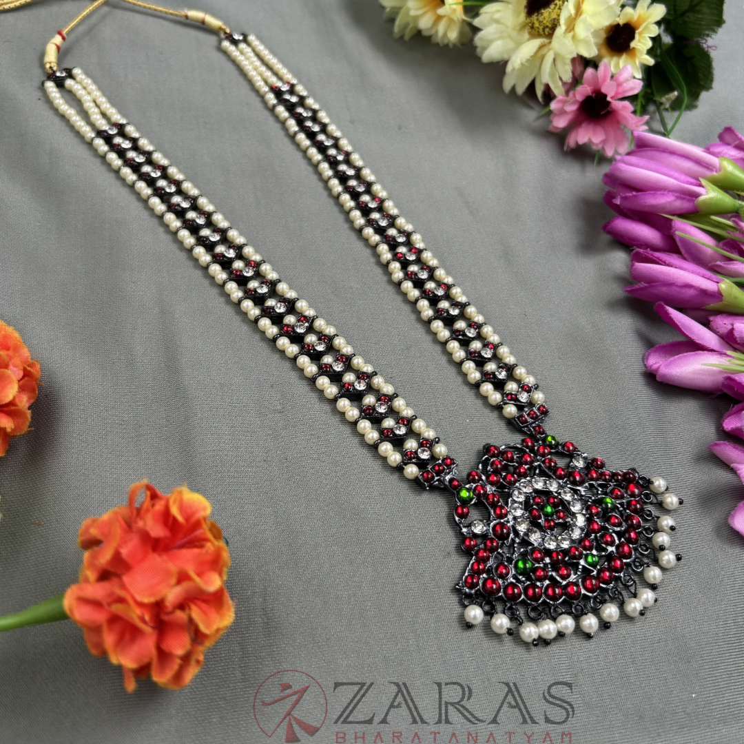 Bharatanatyam Dance Jewellery Black - V & Padak RG Kemp Beads Haaram image 1