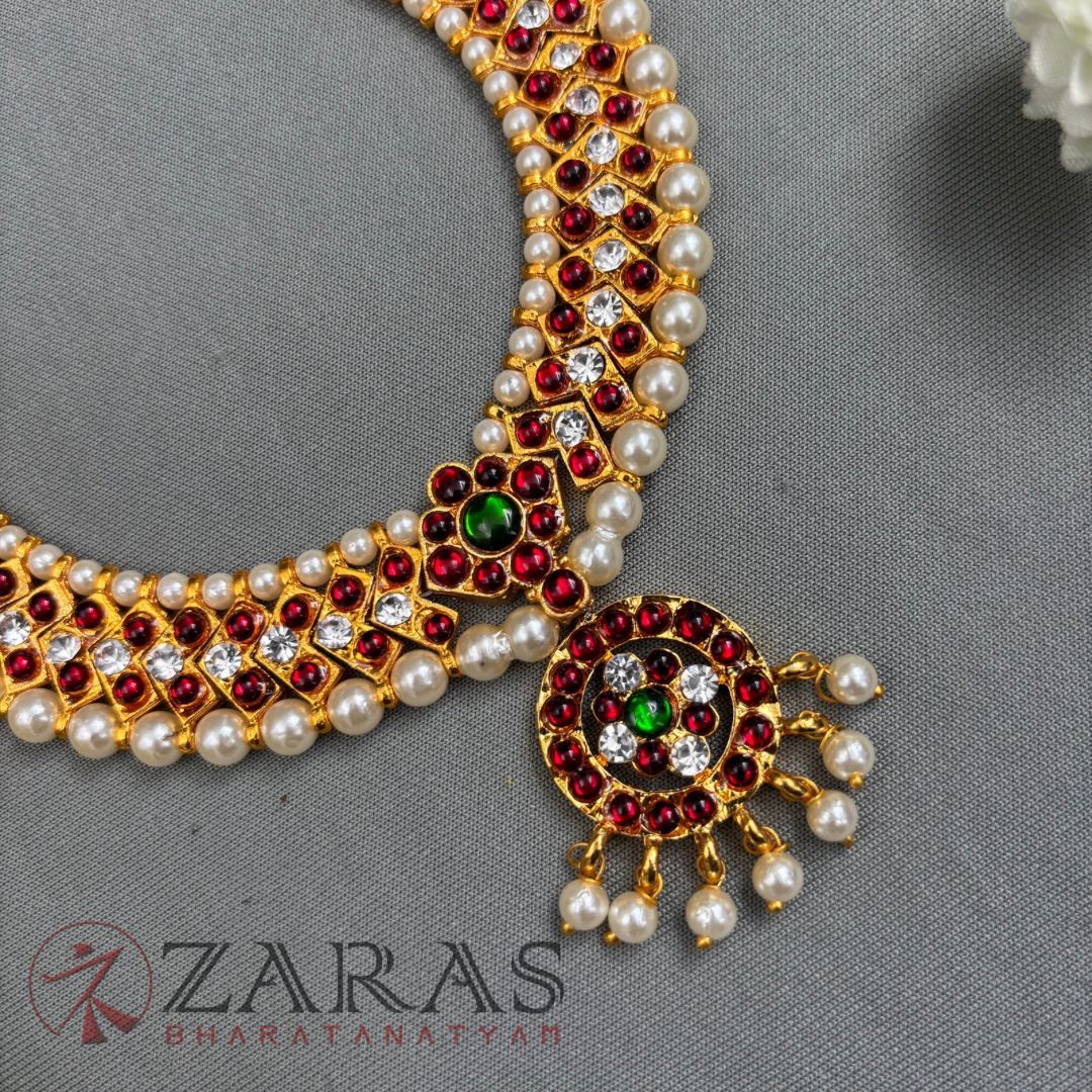 Bharatanatyam Dance Jewellery - Necklace V & Round RG Kemp CS image 2