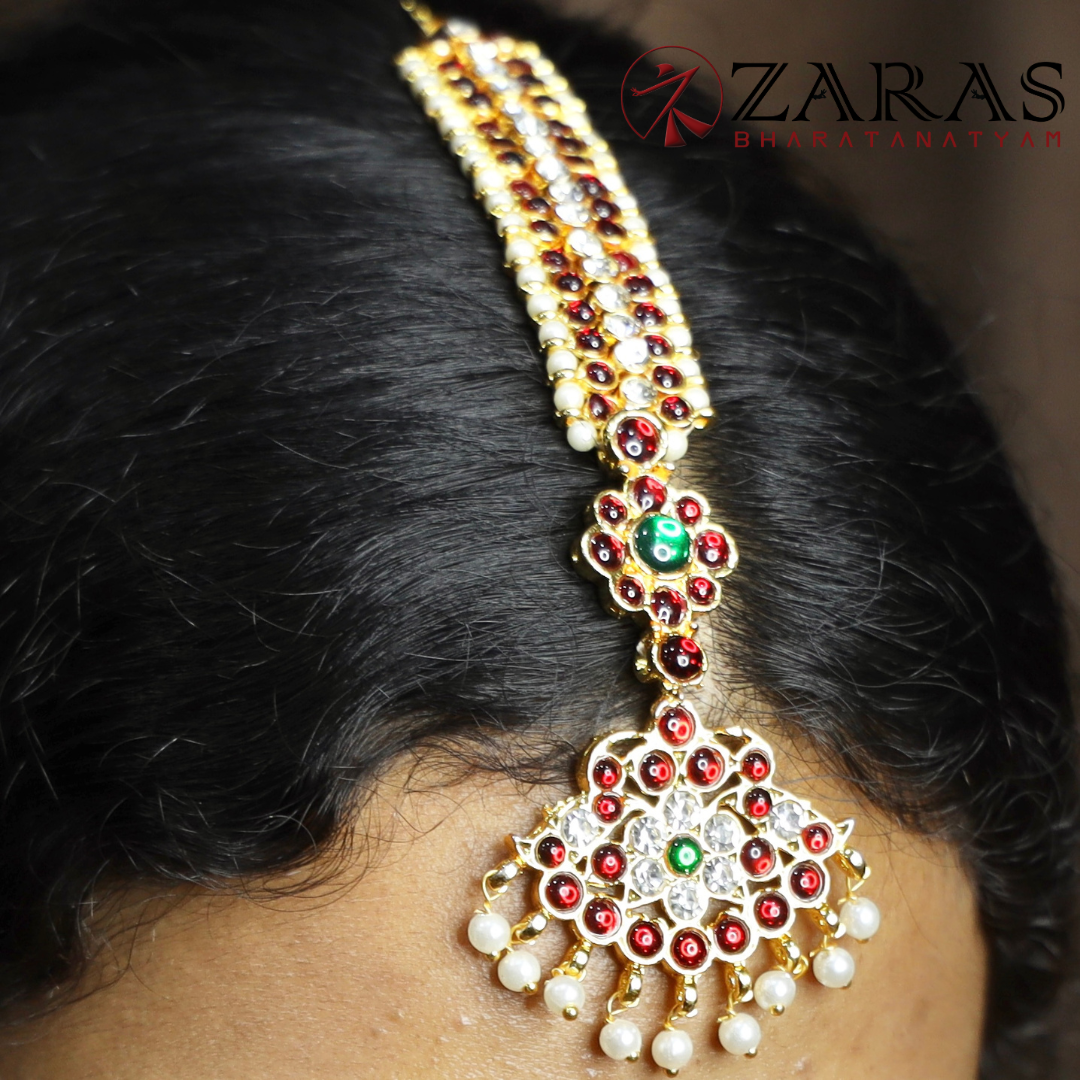 Bharatanatyam Dance Jewellery - Sow Leaf RGW Kemp Netti Chutti image 0