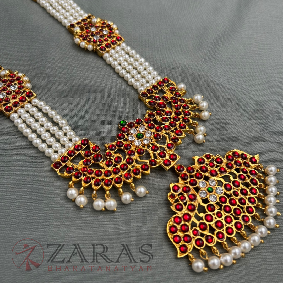 Bharatanatyam Dance Jewellery - Haaram Mo Kemp 4L Pendent image 0