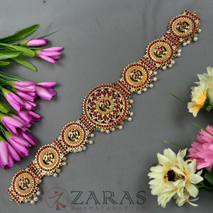 Bharatanatyam Dance Jewellery - Round Flower Hip Belt RG Kemp CS (Ottiyanam) image 0