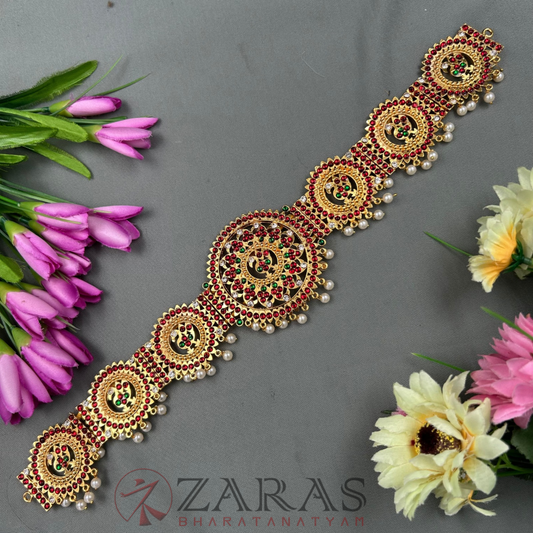 Bharatanatyam Dance Jewellery - Round Flower Hip Belt RG Kemp CS (Ottiyanam) image 0