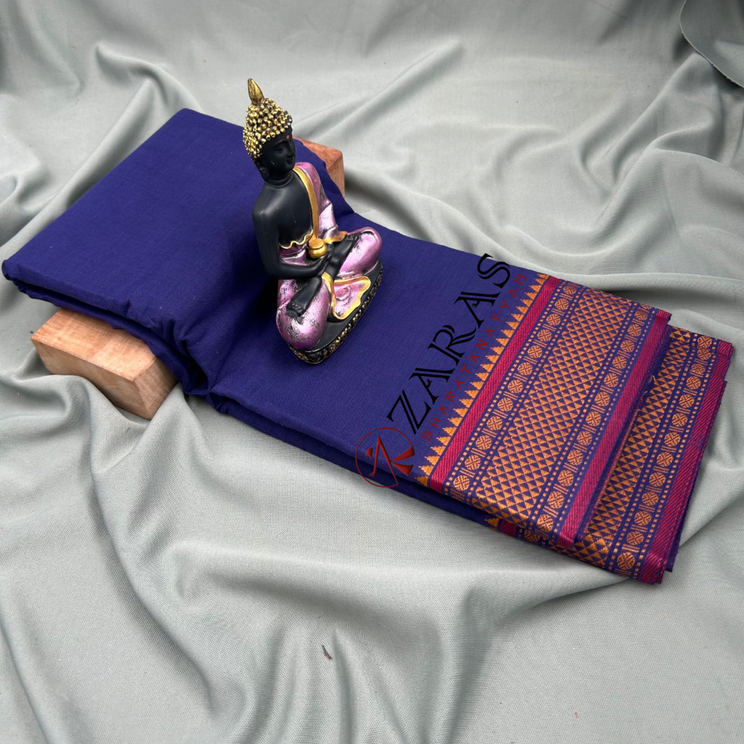 Bharatanatyam Dance Practice Saree - D Blue Mus Diamond Double Coin image 2