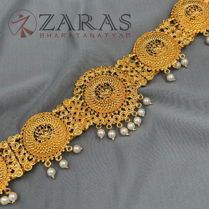 Bharatanatyam Dance Jewellery - C Lakshmi Hip Belt Gold (Ottiyanam) image 2
