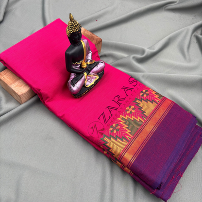 Bharatanatyam Dance Practice Saree - Pink Violet Gopuram Border image 1