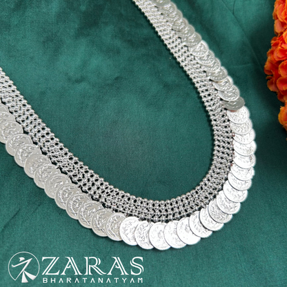 Bharatanatyam Dance Silver Jewellery - Kaasu Malai Full Silver Kaasu Maalai image 1