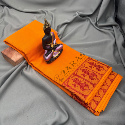 Bharatanatyam Dance Practice Saree - M Yellow Red Doll Border image 1