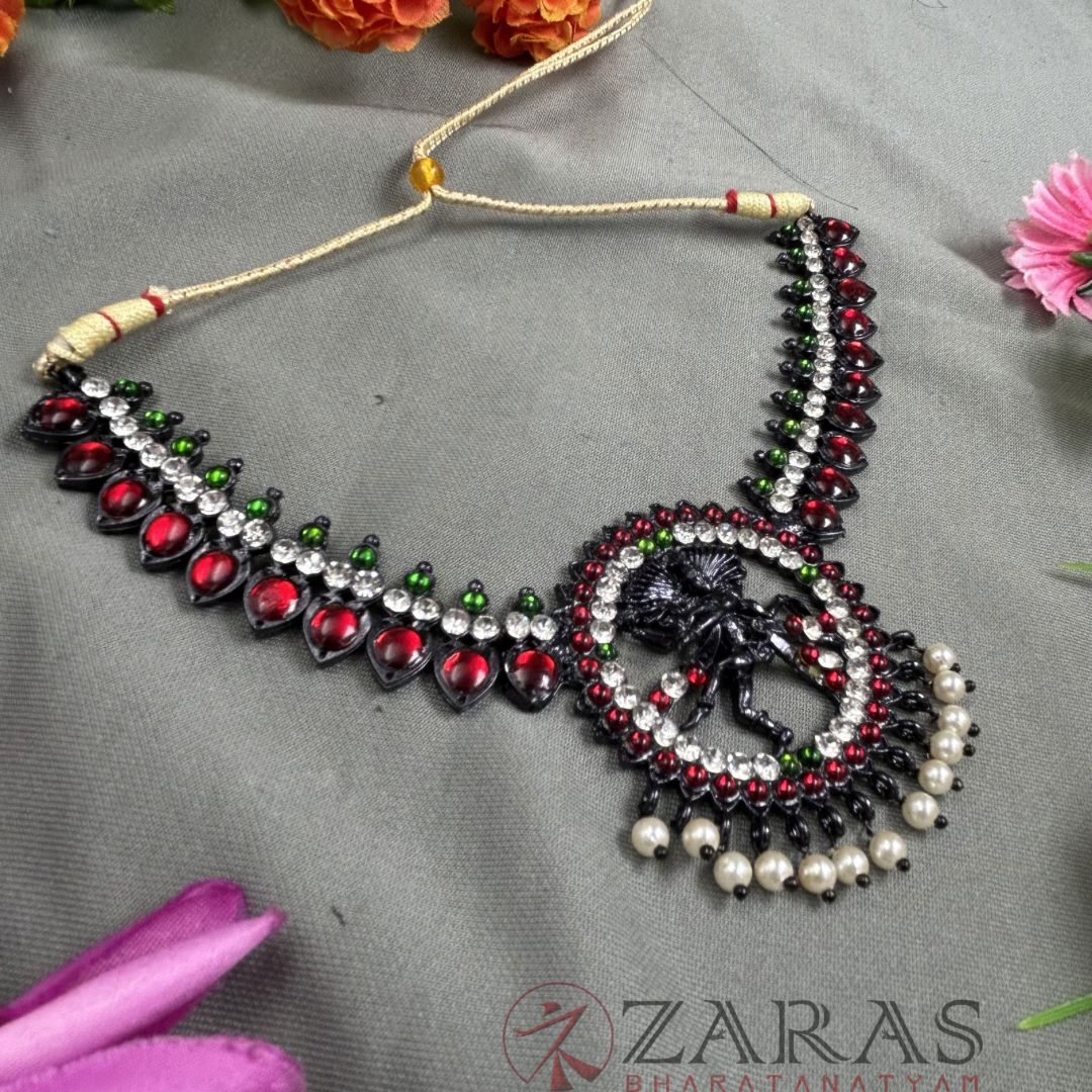 Bharatanatyam Dance Jewellery Black - Nataraj Necklace RG Kemp Beads image 2