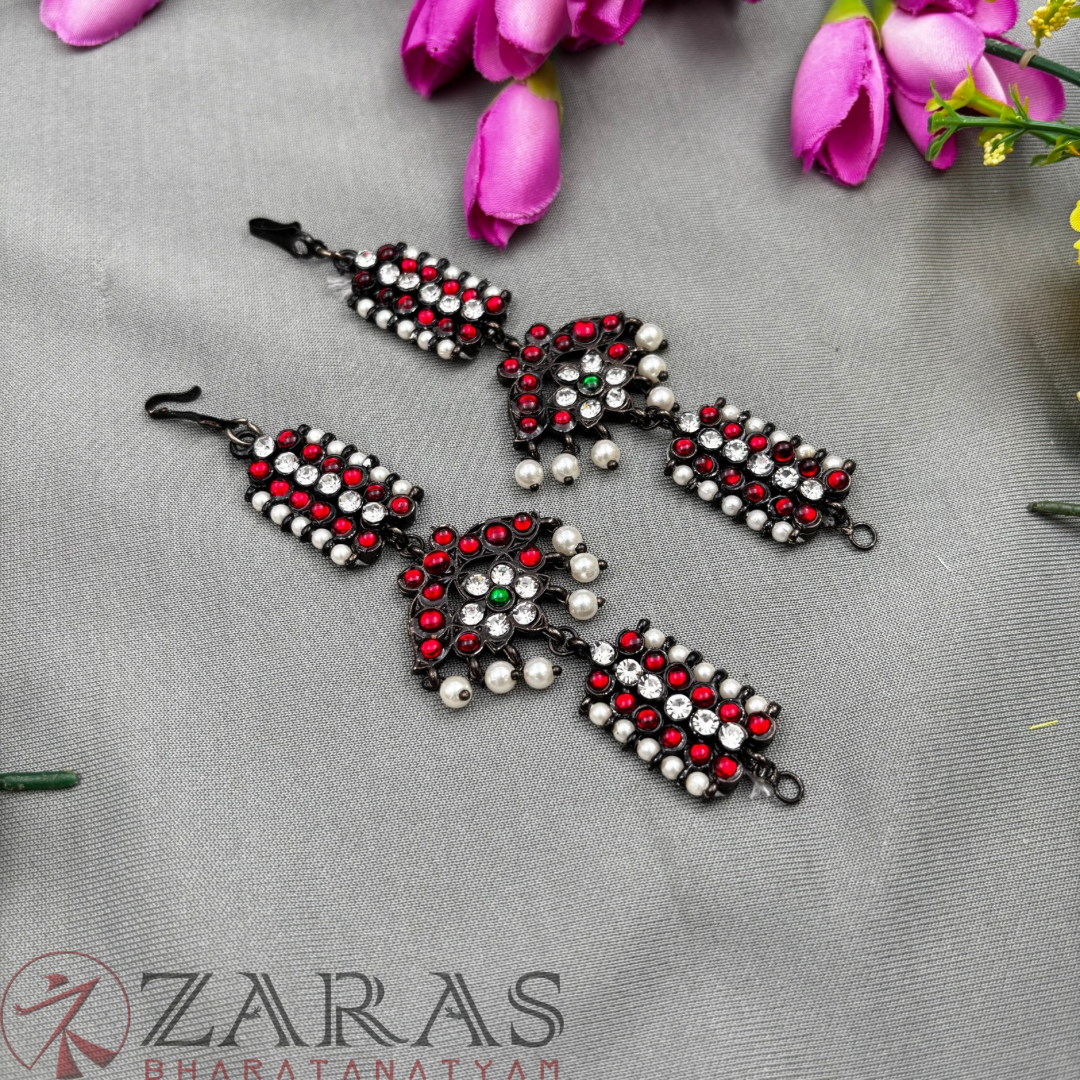 Bharatanatyam Dance Jewellery Black - Maatal Sow & Leaf RG Kemp CS image 1
