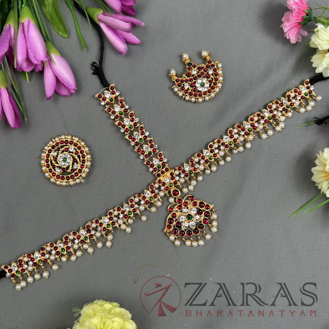 Bharatanatyam Dance Jewellery - Headset Lotus  RG Kemp CS image 0