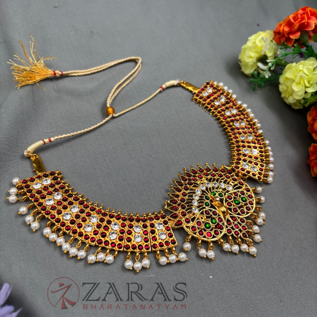 Bharatanatyam Dance Jewellery - Peacock Box Necklace RG Kemp Beads image 1