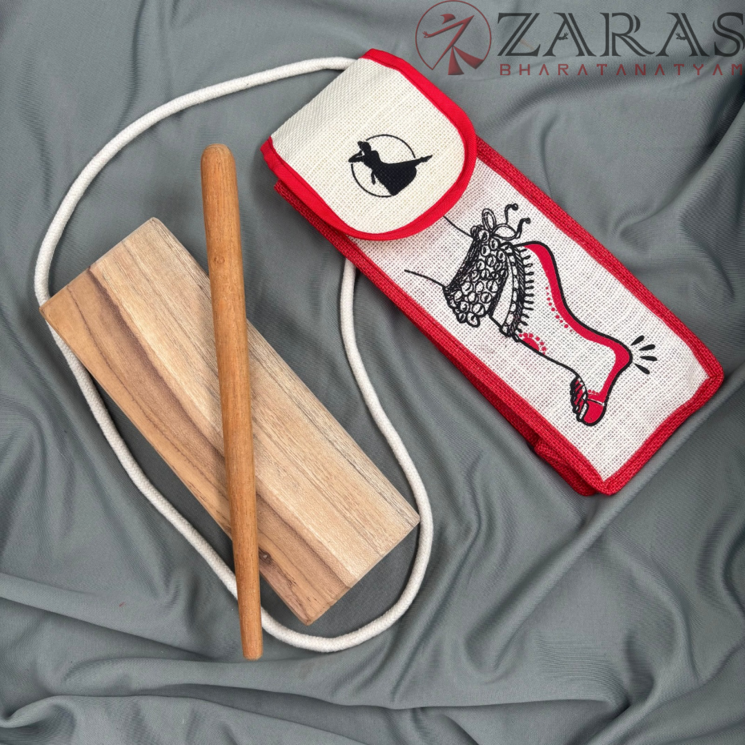 Bharatanatyam Dance Class Instruments - Thattu Manai Set + Salangai jute Bag (Combo) BIG image 1