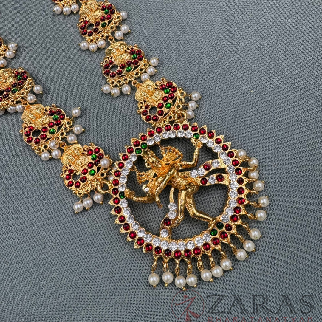 Bharatanatyam Dance Jewellery Haaram - Nadaraj With Lakshmi RG Kemp Maalai / Long image 2