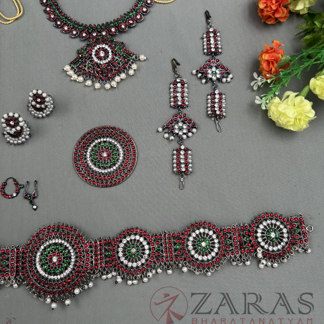 Bharatanatyam Dance Black Jewellery - Manga Full Set Kemp RGS (2mm) image 2