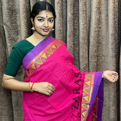 Bharatanatyam Dance Practice Saree - Pink Violet Gopuram Border image 0