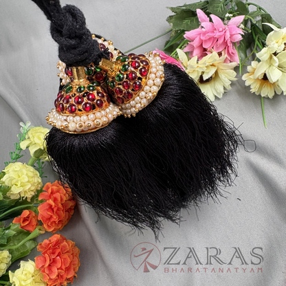 Bharatanatyam Dance Jewellery - Kemp Kunjalam 3 Line Hair Type image 1