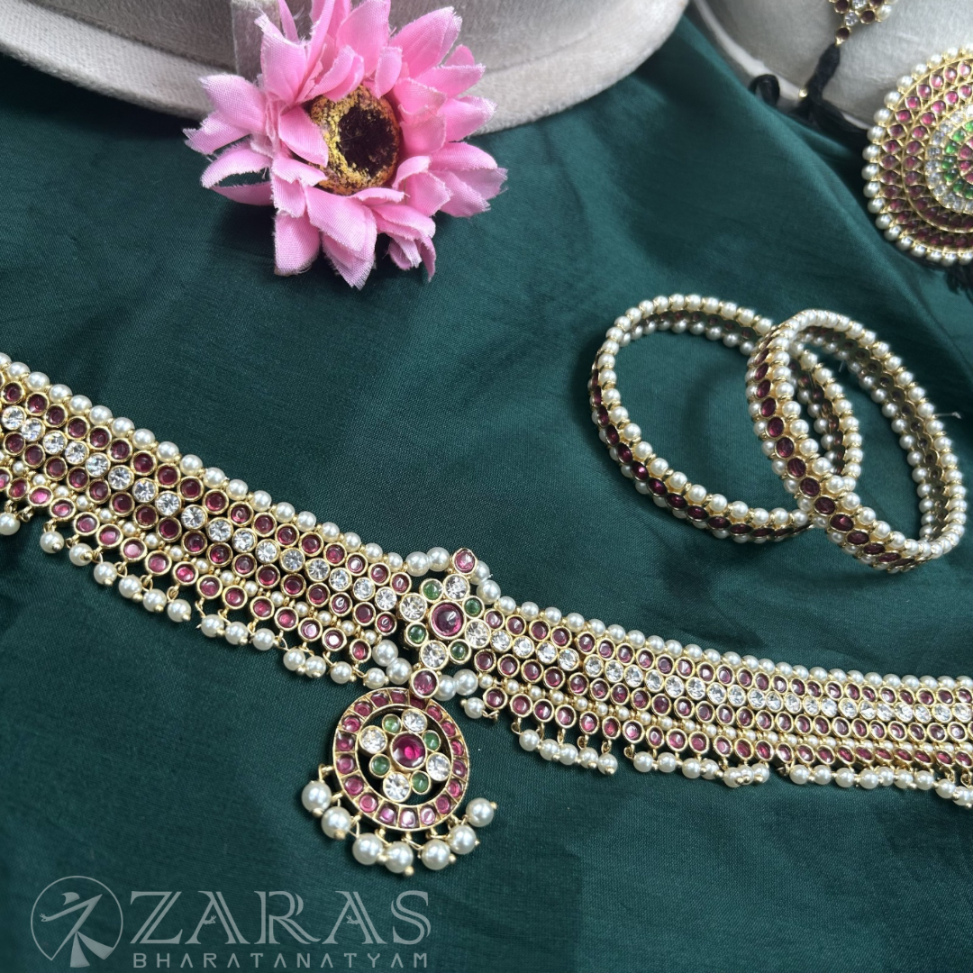 Bharatanatyam Dance Premium Jewellery Full Set - Sow RG Kemp CS image 2