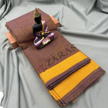 Bharatanatyam Dance Practice Saree - Lavender Mix Gold Plain Border image 0