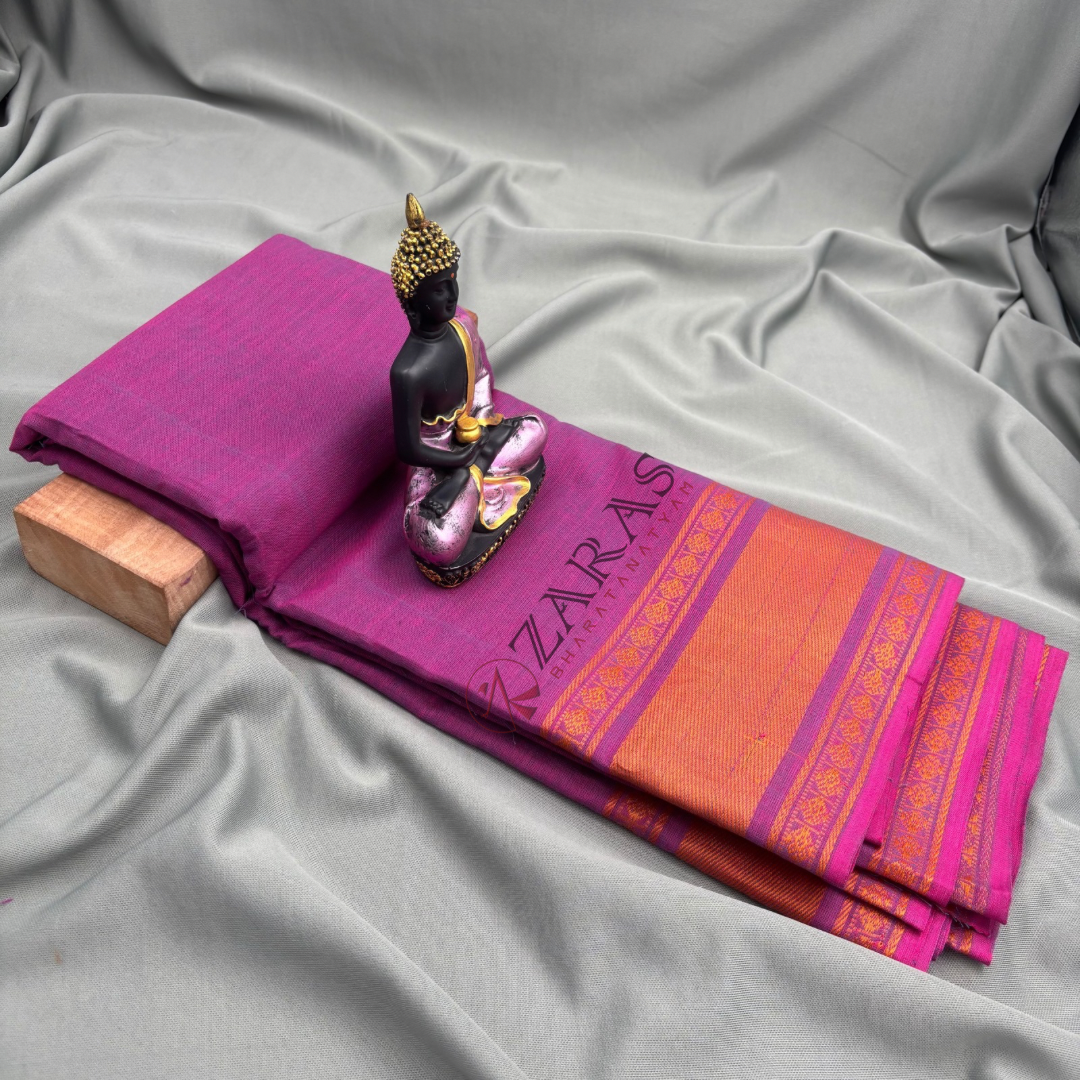 Bharatanatyam Dance Practice Saree - Purple Mustard Double Coin image 2