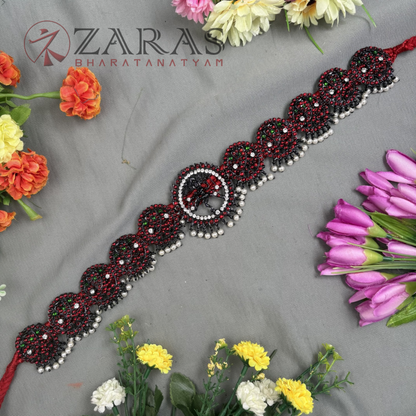 Bharatanatyam Dance Jewellery Black - Peacock RG Kemp CS Hip Belt (Ottiyanam) image 0