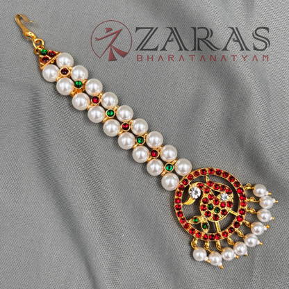 Bharatanatyam Dance Jewellery - R Peacock RG Kemp Netti Chutti 2 Line Pearls image 3