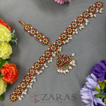 Bharatanatyam Dance Jewellery - Headset Flower RG Kemp Beads image 0