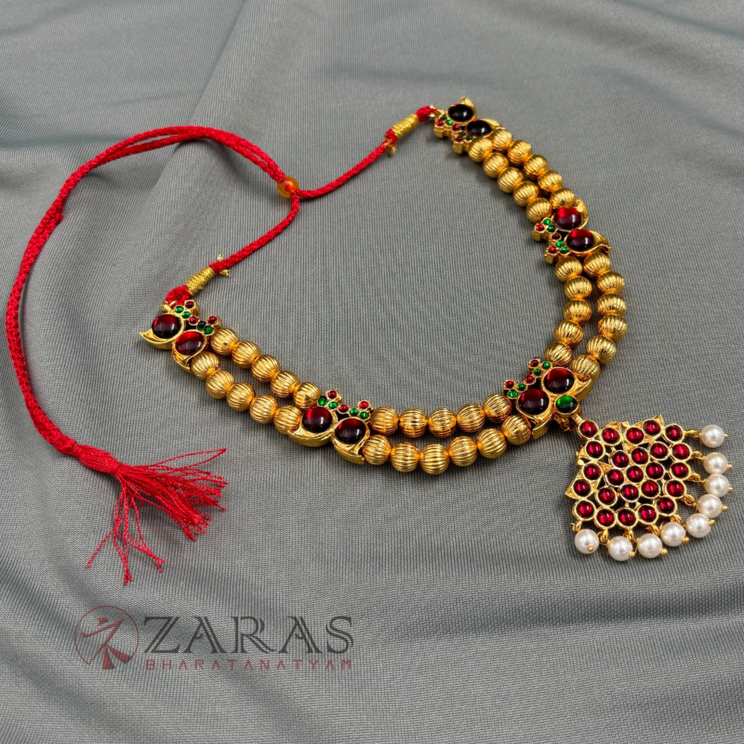Bharatanatyam Dance Jewellery - Necklace Gold Balls DB Kemp image 1