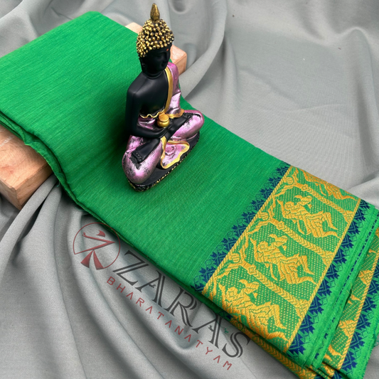 Bharatanatyam Dance Practice Saree - L Green Doll Border image 0