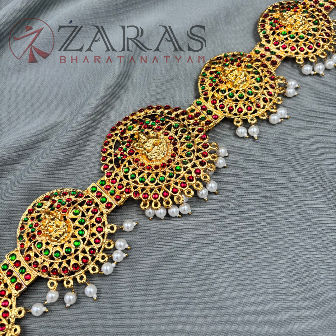 Bharatanatyam Dance Jewellery - Lakshmi Round Hip Belt Kemp RG (Ottiyanam) image 2