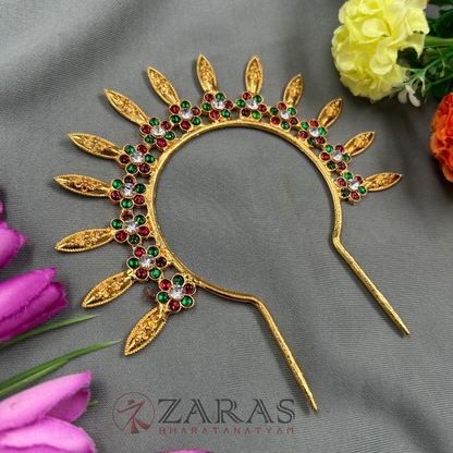 Bharatanatyam Dance Jewellery - Flower Gold Head Arch RG Kemp image 1