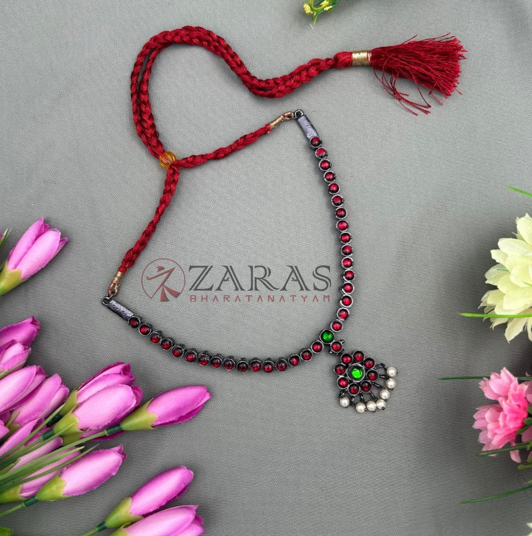 Bharatanatyam Dance Jewellery Black - Necklace 1 L Attigai RG Kemp Beads image 2