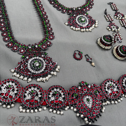 Bharatanatyam Dance Jewellery Black - Manga Full Set Kemp RGSl image 2