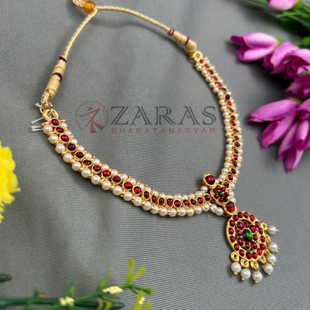 Bharatanatyam Dance Jewellery - Single Line Round Necklace RG Kemp image 2