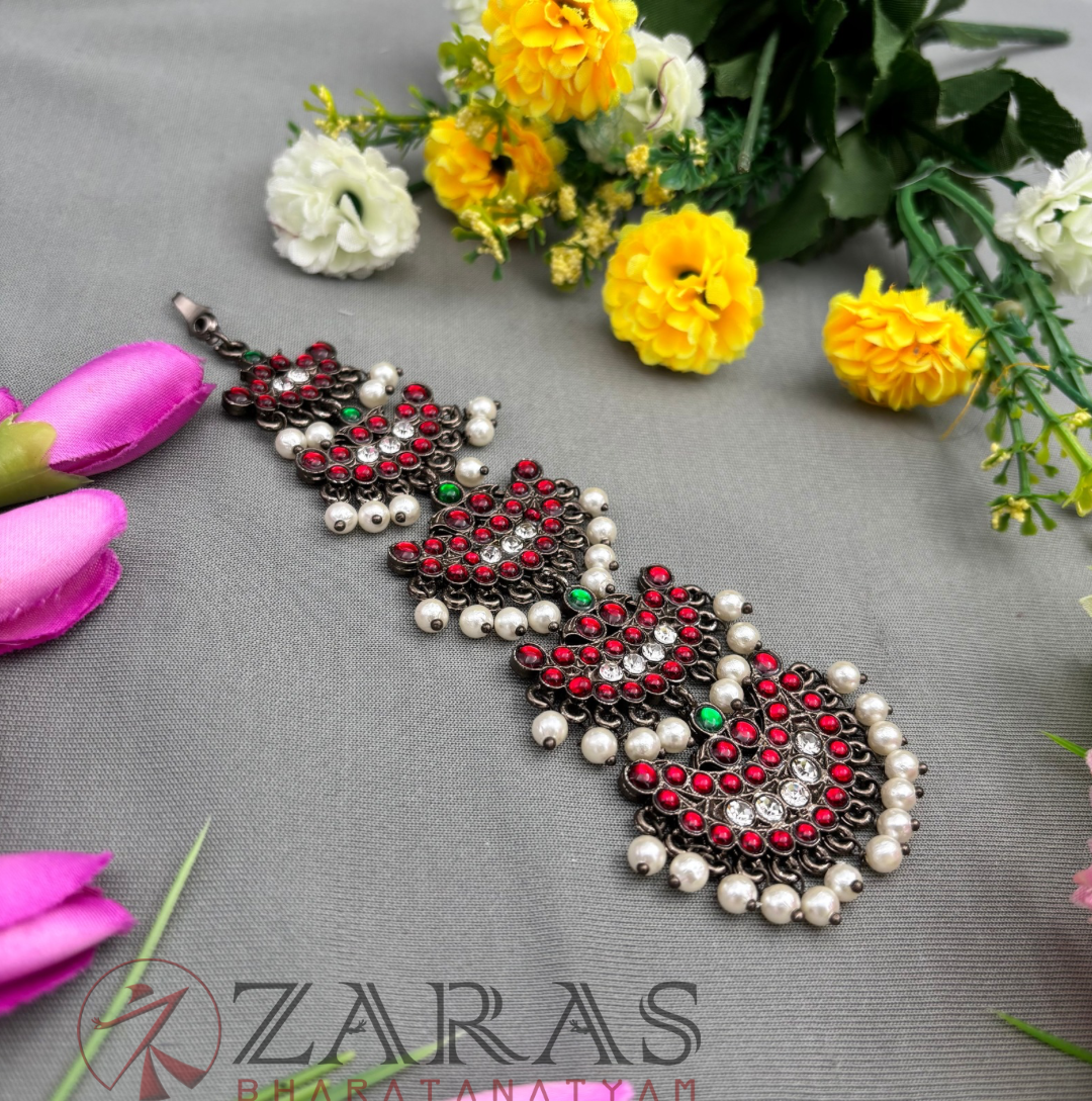 Bharatanatyam Dance Jewellery Black - 5 Step Leaf Netti Chutti RG Kemp CS image 1