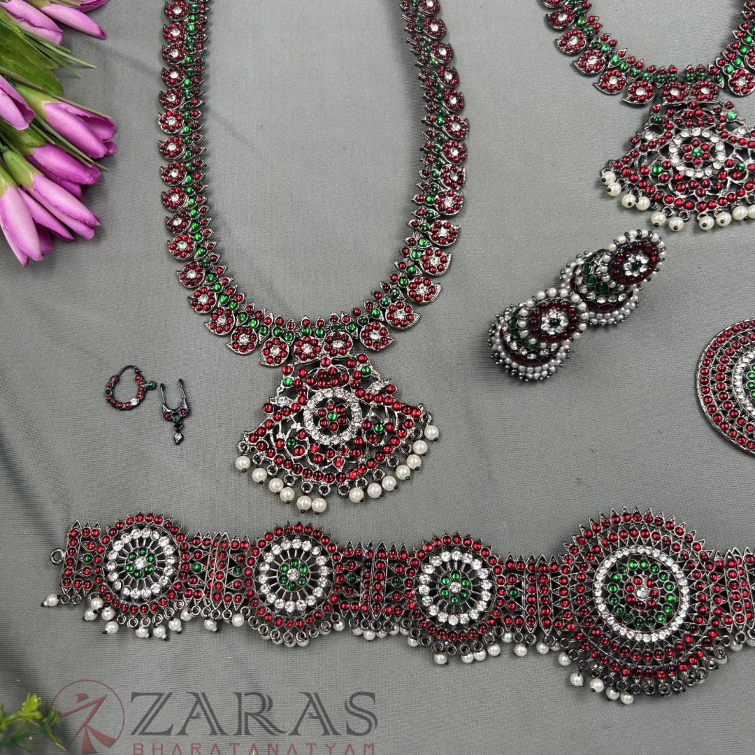 Bharatanatyam Dance Black Jewellery - Manga Full Set Kemp RGS (3mm) image 2