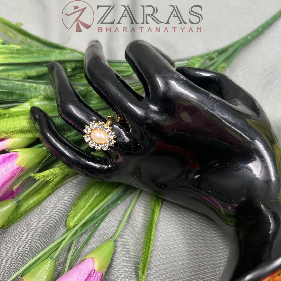 Bharatanatyam Dance Jewellery - Finger Ring W Stone (Adjustable) image 0