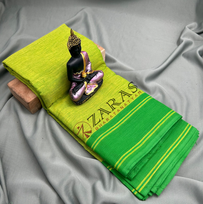 Bharatanatyam Dance Practice Saree - B Green with Green Plain Border image 0