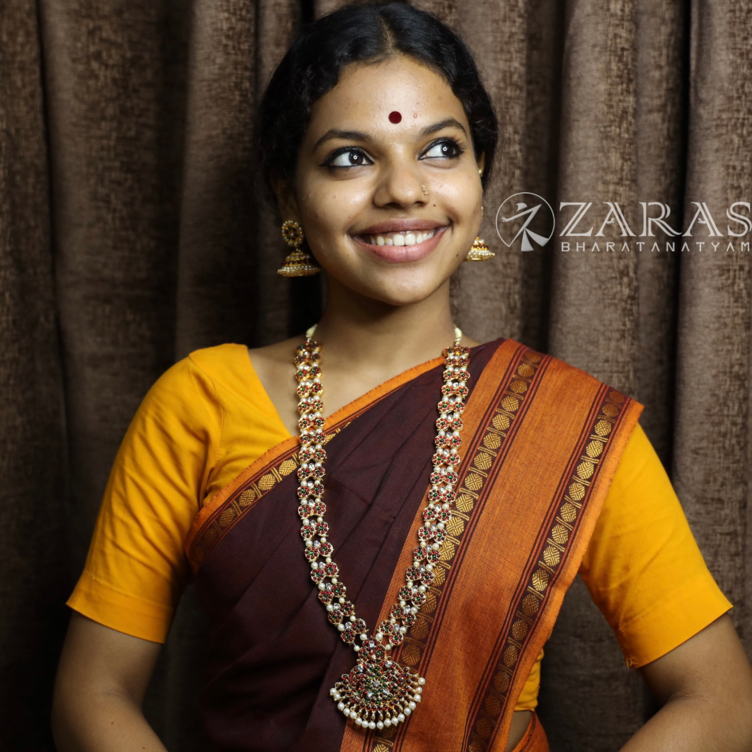 Bharatanatyam Dance Jewellery - Double Manga Pearls RG Kemp CS Haaram / Long Chain image 1