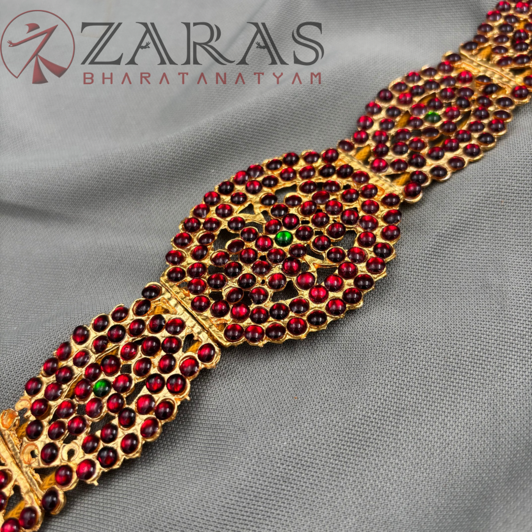 Bharatanatyam Dance Jewellery - RG BC Hip Belt Kemp (Ottiyanam) image 2