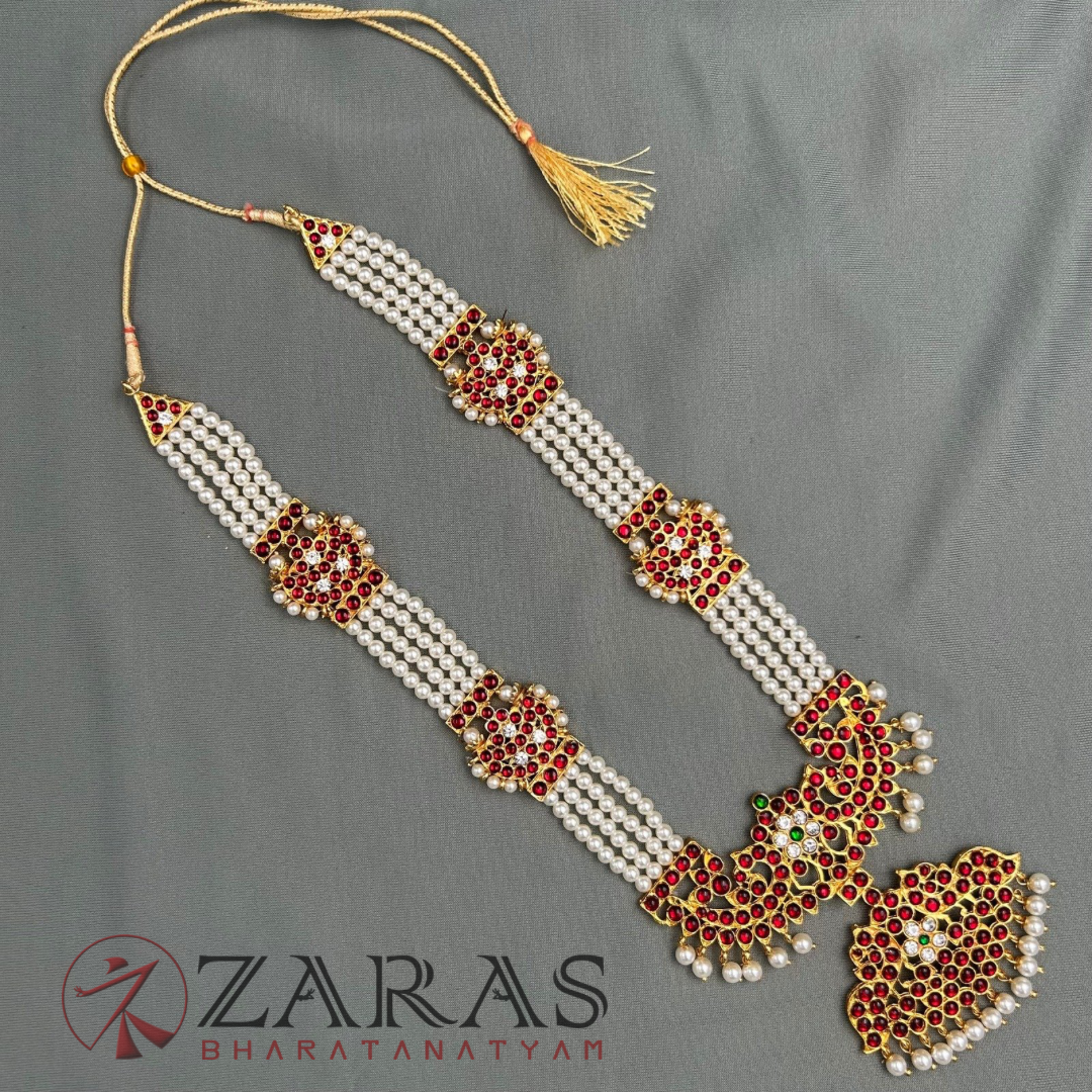 Bharatanatyam Dance Jewellery - Haaram Mo Kemp 4L Pendent image 1