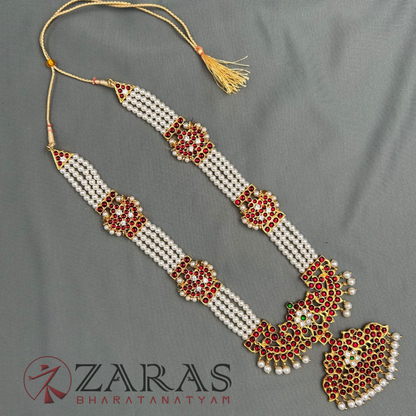 Bharatanatyam Dance Jewellery - Haaram Mo Kemp 4L Pendent image 1