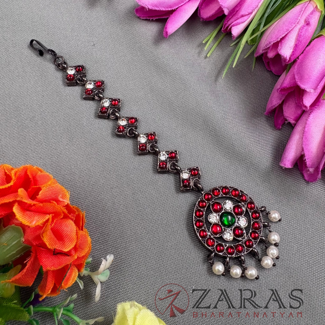 Bharatanatyam Dance Jewellery Black - Round V Netti Chutti RG Kemp CS image 1