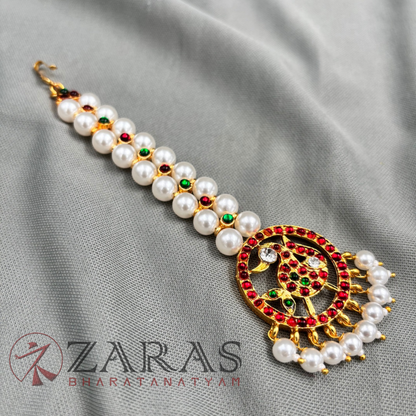 Bharatanatyam Dance Jewellery - R Peacock RG Kemp Netti Chutti 2 Line Pearls image 2
