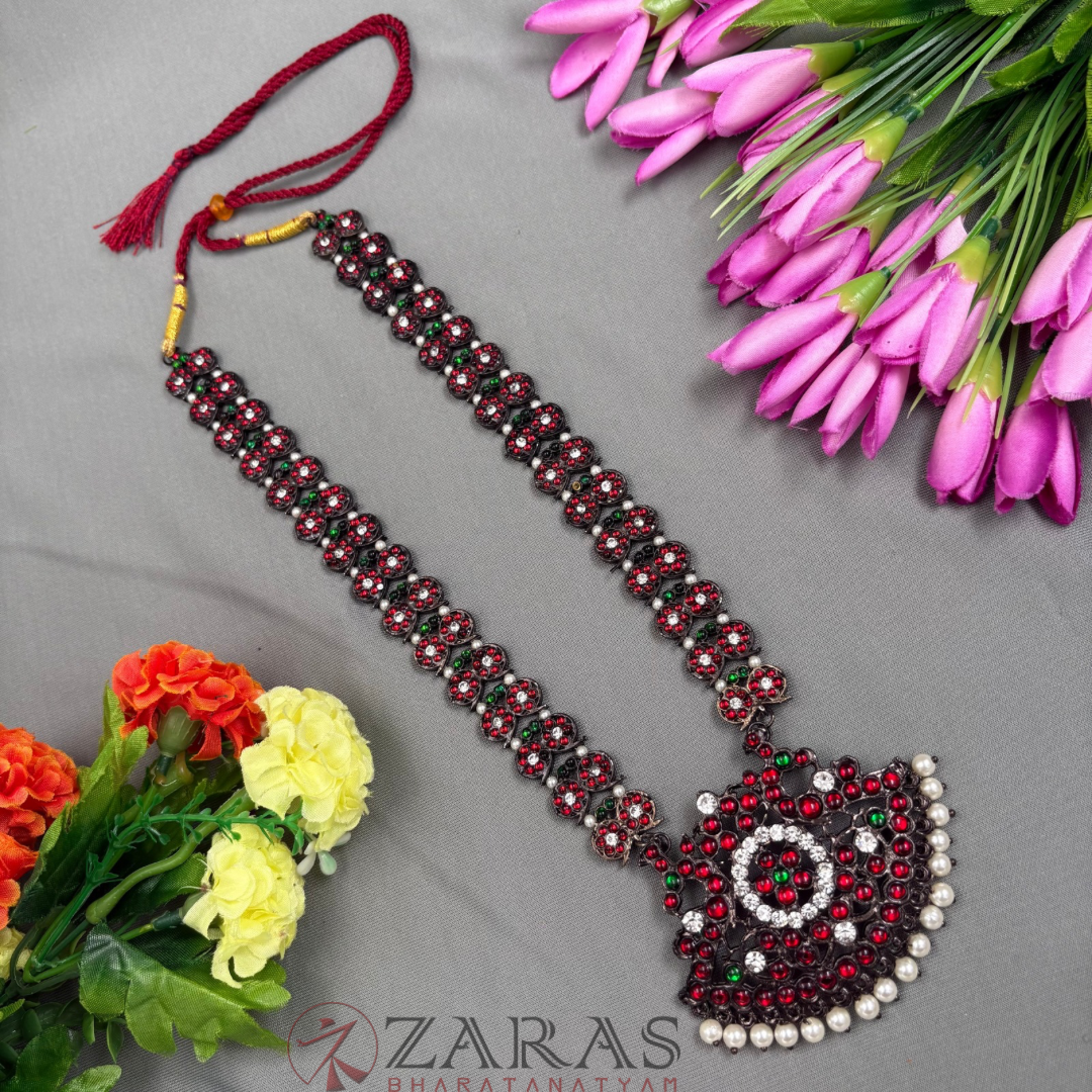 Bharatanatyam Dance Jewellery Black - Flower RG Kemp CS Beads image 0